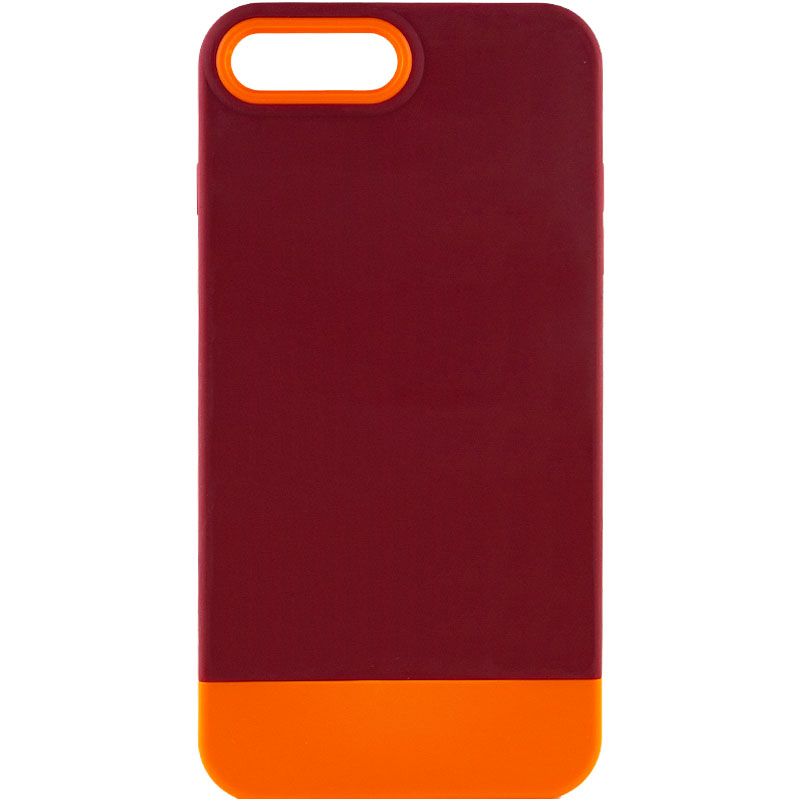 Чехол TPU+PC Bichromatic для Apple iPhone 7 plus (5.5') (Brown burgundy / Orange)