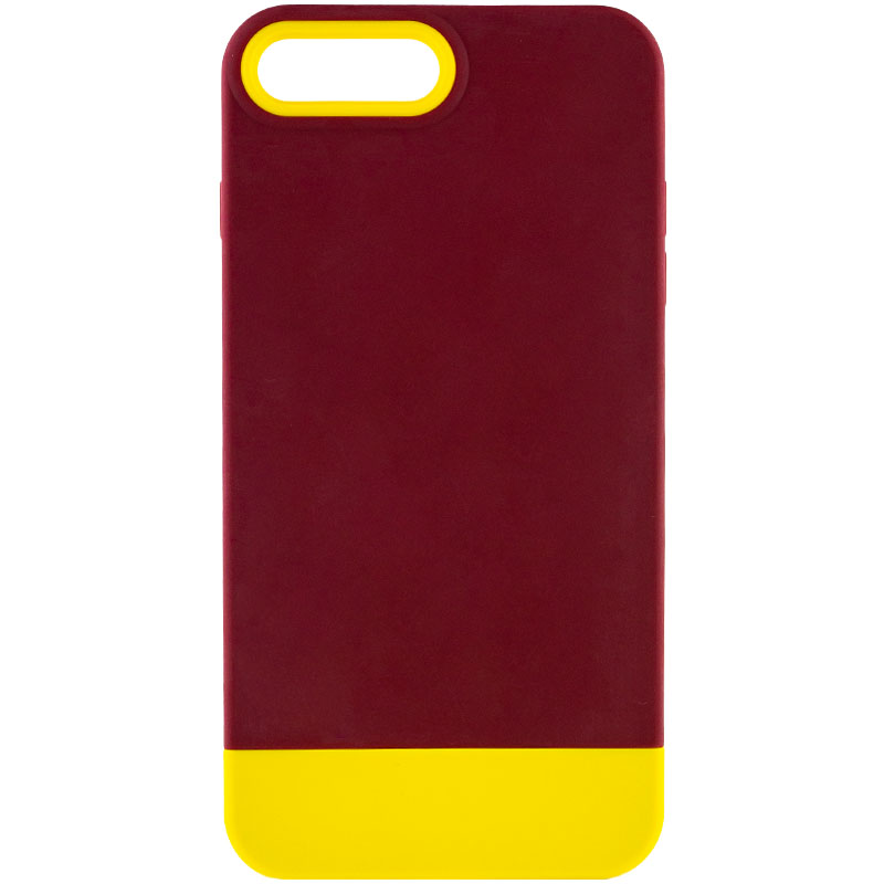 Чохол TPU+PC Bichromatic для Apple iPhone 7 plus (5.5'') (Brown burgundy / Yellow)