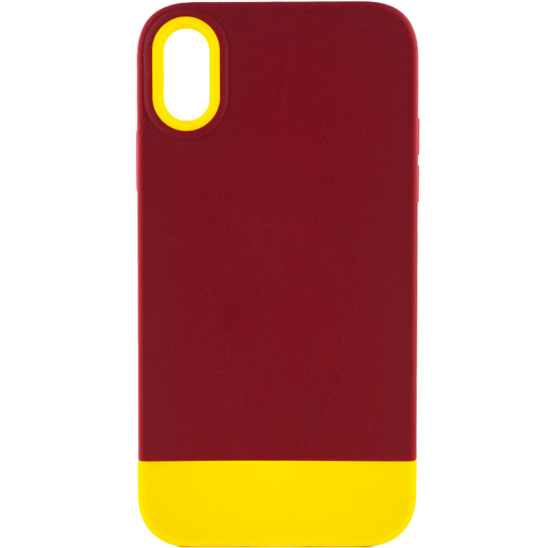 Чохол TPU+PC Bichromatic для Apple iPhone X (5.8") (Brown burgundy / Yellow)