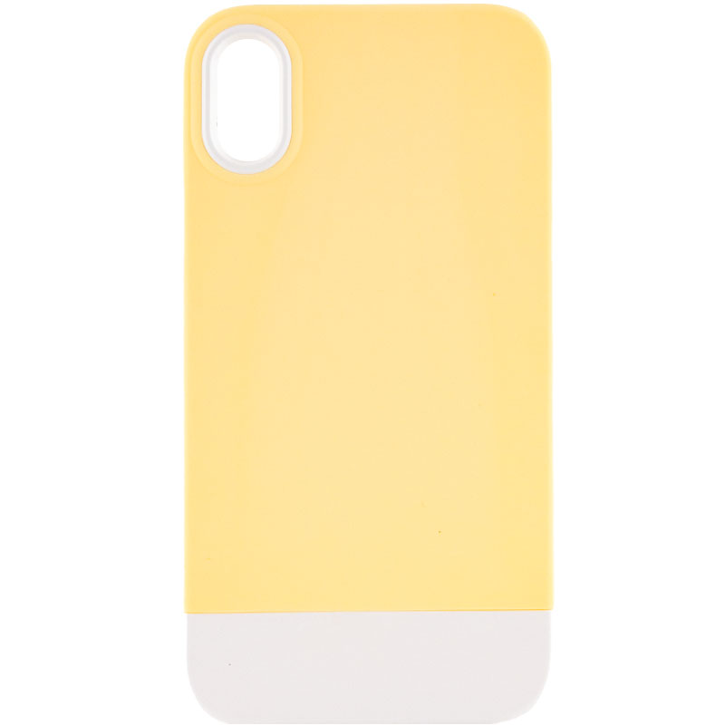 Чохол TPU+PC Bichromatic для Apple iPhone X (5.8") (Creamy-yellow / White)