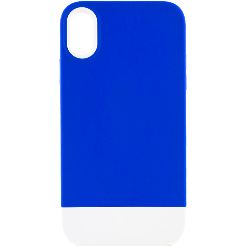 Чехол TPU+PC Bichromatic для Apple iPhone X / XS (5.8") (Navy Blue / White)