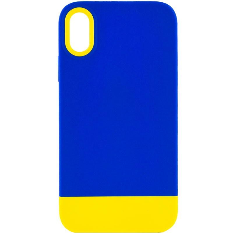 Чехол TPU+PC Bichromatic для Apple iPhone XR (6.1") (Navy Blue / Yellow)
