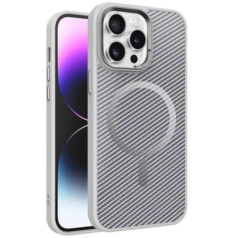 Чехол TPU+PC Carbon Mirage with MagSafe для Apple iPhone 14 Pro (6.1") (Grey)
