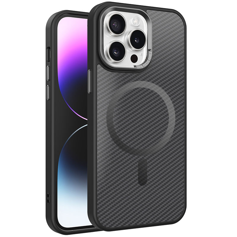 Чохол TPU+PC Carbon Mirage with MagSafe для Apple iPhone 15 Pro Max (6.7") (Black)