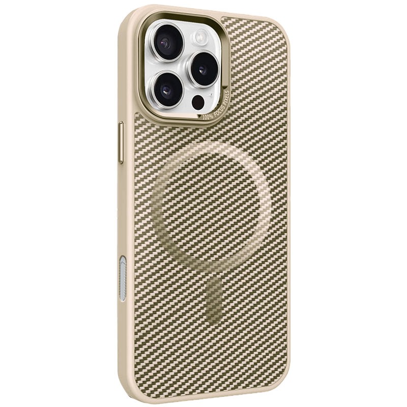 Чехол TPU+PC Carbon Mirage with MagSafe для Apple iPhone 16 Pro (6.3") (Antique White)