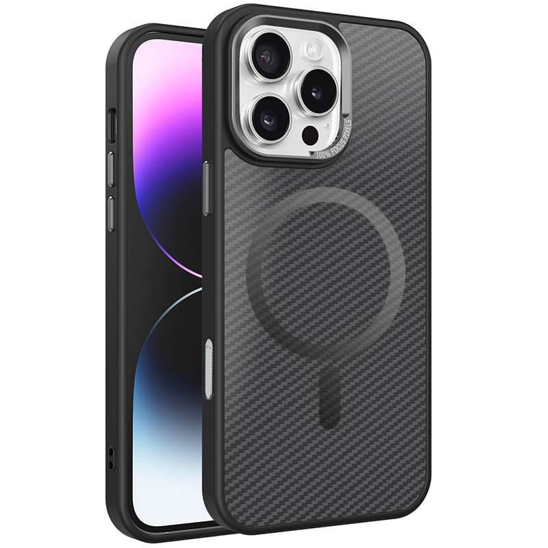 Чехол TPU+PC Carbon Mirage with MagSafe для Apple iPhone 16 Pro (6.3") (Black)