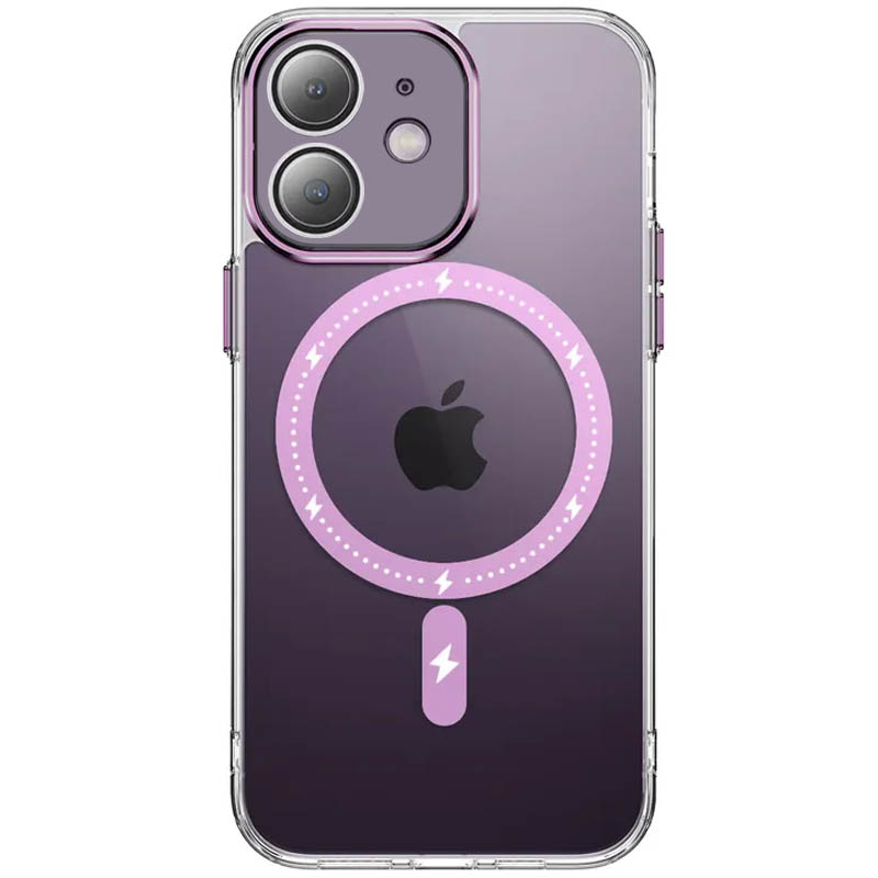 Чехол TPU+PC Colorful with MagSafe для Apple iPhone 12 (6.1") (Pink)