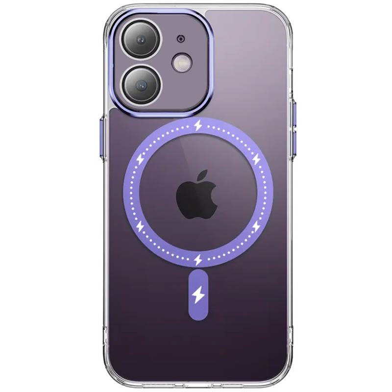 Чехол TPU+PC Colorful with MagSafe для Apple iPhone 12 (6.1") (Purple)