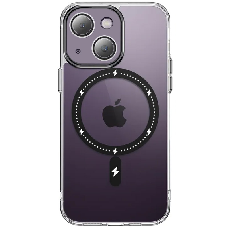 Чехол TPU+PC Colorful with MagSafe для Apple iPhone 13 (6.1") (Black)