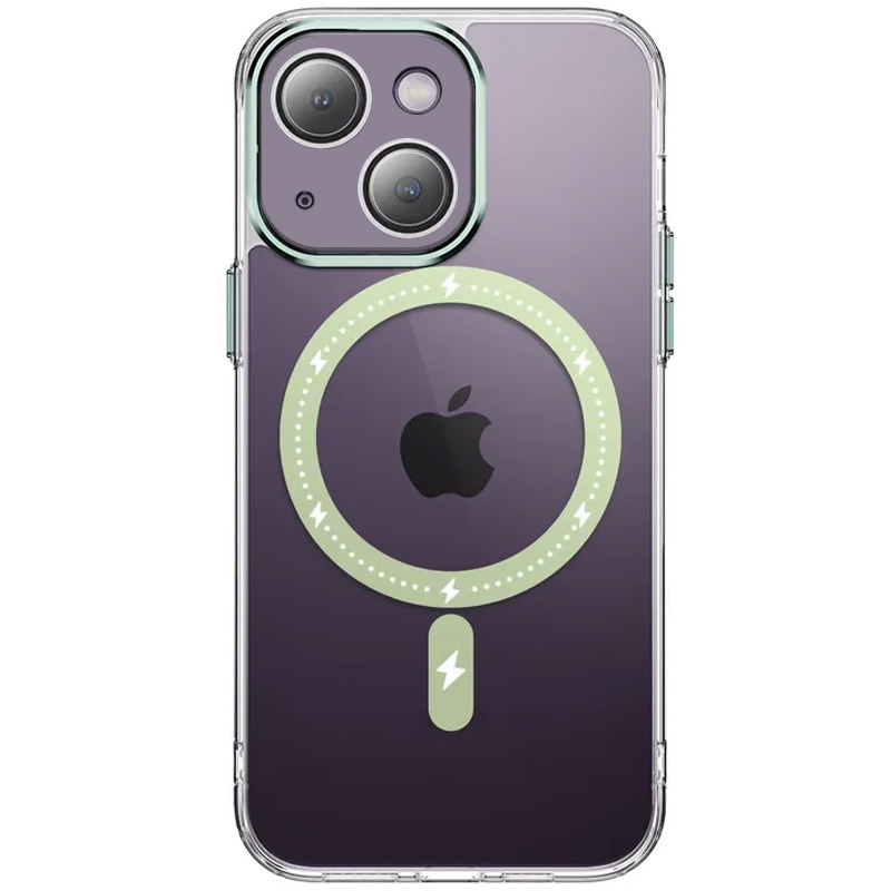 Чехол TPU+PC Colorful with MagSafe для Apple iPhone 13 (6.1") (Green)