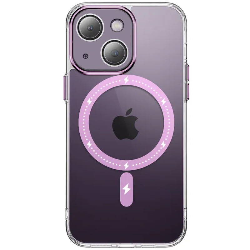 Чехол TPU+PC Colorful with MagSafe для Apple iPhone 13 (6.1") (Pink)