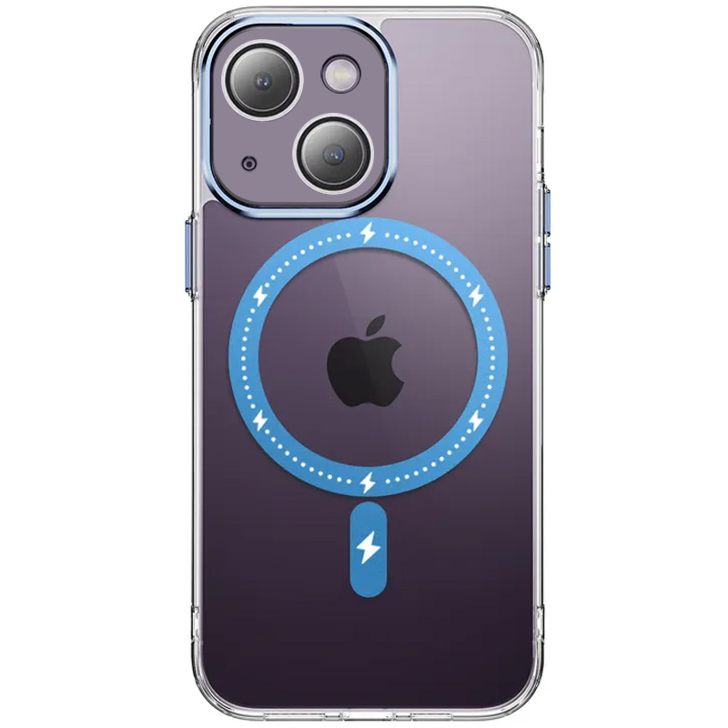 Чохол TPU+PC Colorful with MagSafe для Apple iPhone 14 (6.1") (Blue)