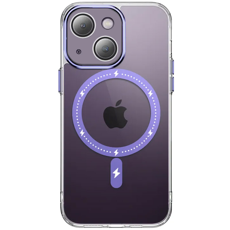 Чохол TPU+PC Colorful with MagSafe для Apple iPhone 14 (6.1") (Purple)