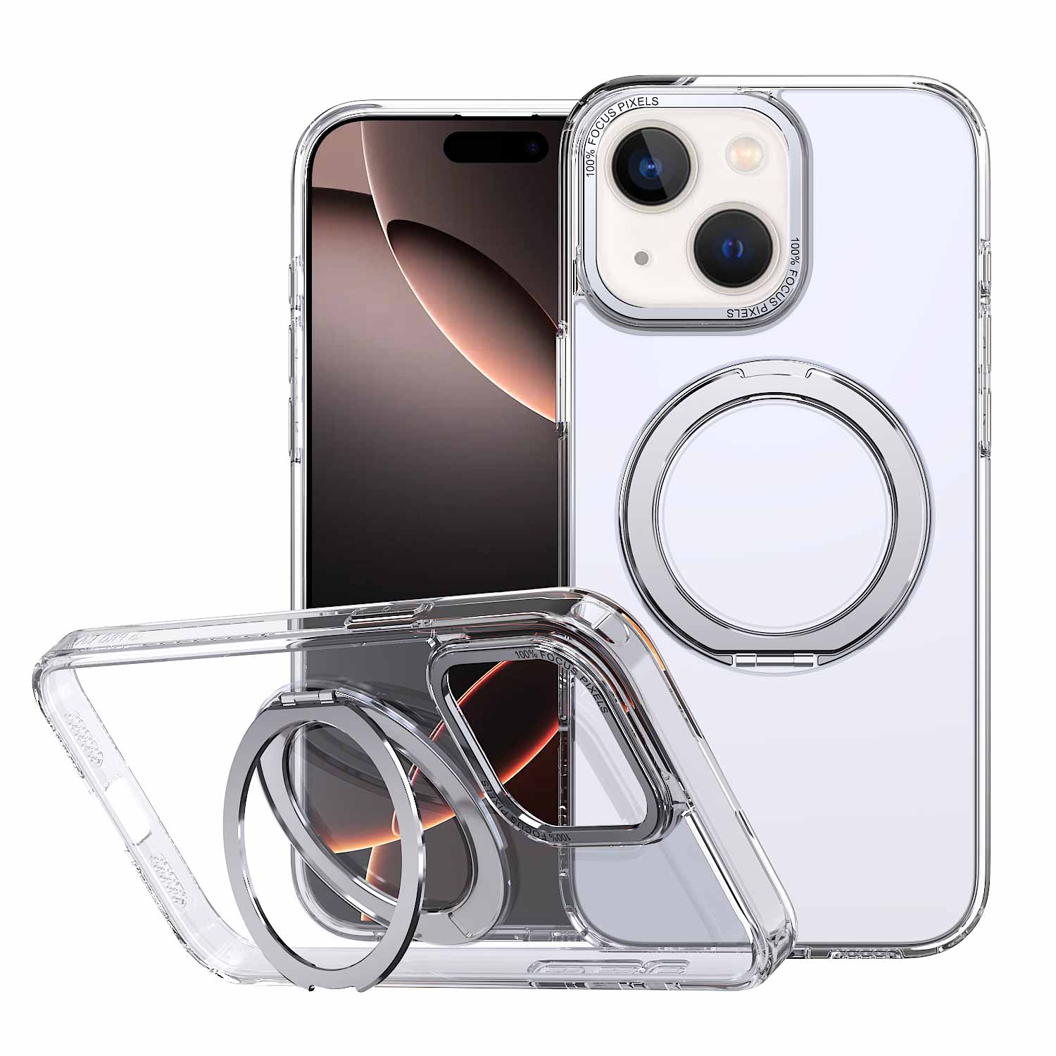Чохол TPU+PC Empire with MagSafe and Ring для Apple iPhone 13 (6.1") (Clear)