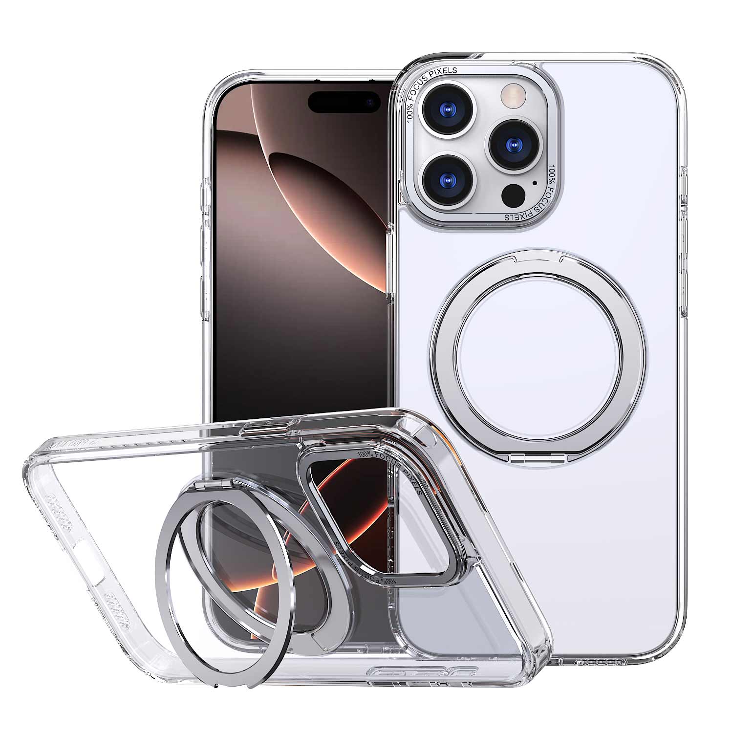 Чохол TPU+PC Empire with MagSafe and Ring для Apple iPhone 15 Pro Max (6.7") (Clear)