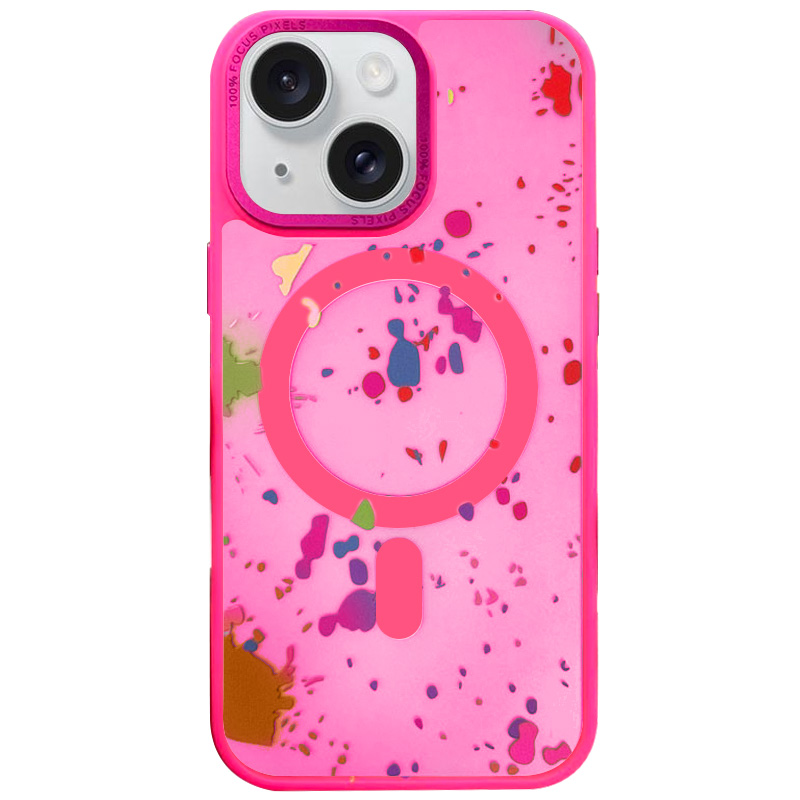Чехол TPU+PC Flush with MagSafe для Apple iPhone 14 (6.1") (Barbie Pink)