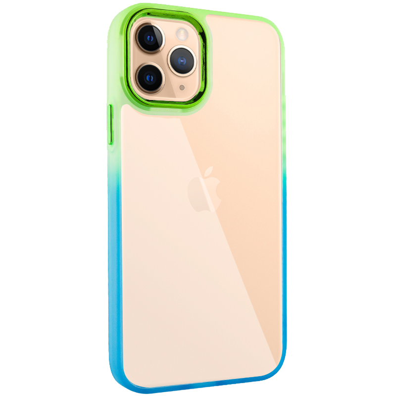 Чехол TPU+PC Fresh sip series для Apple iPhone 11 Pro Max (6.5") (Бирюзовый / Лимонный)