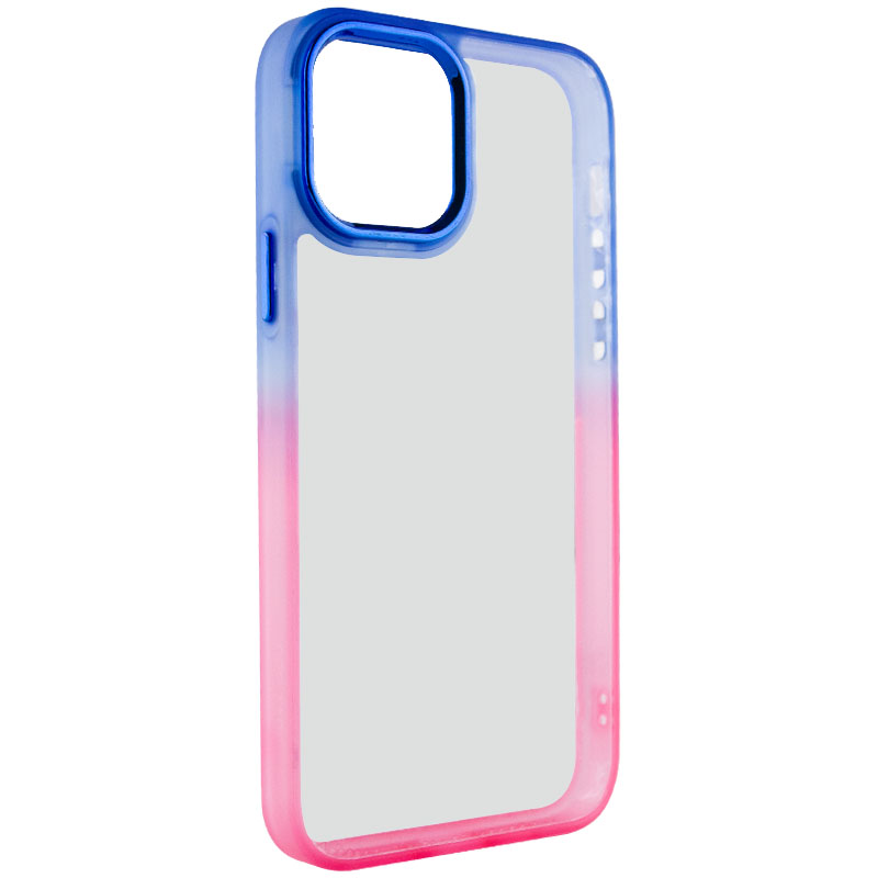 Чехол TPU+PC Fresh sip series для Apple iPhone 12 Pro Max (6.7") (Розовый / Синий)