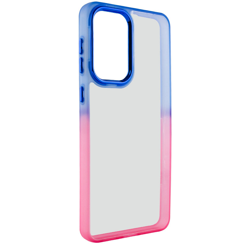 Чехол TPU+PC Fresh sip series для Xiaomi Redmi Note 11S (Розовый / Синий)