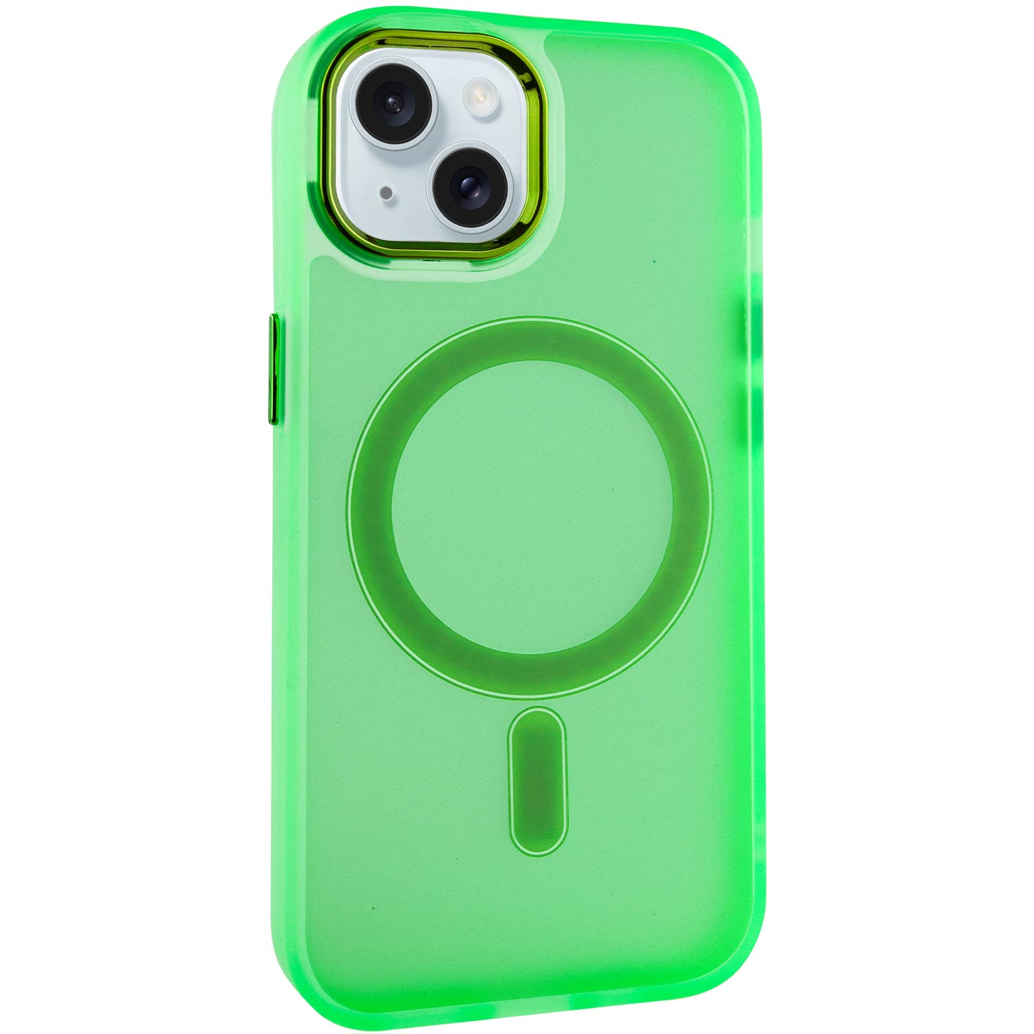 Чехол TPU+PC Lily with MagSafe для Apple iPhone 13 (6.1") (Neon Green)