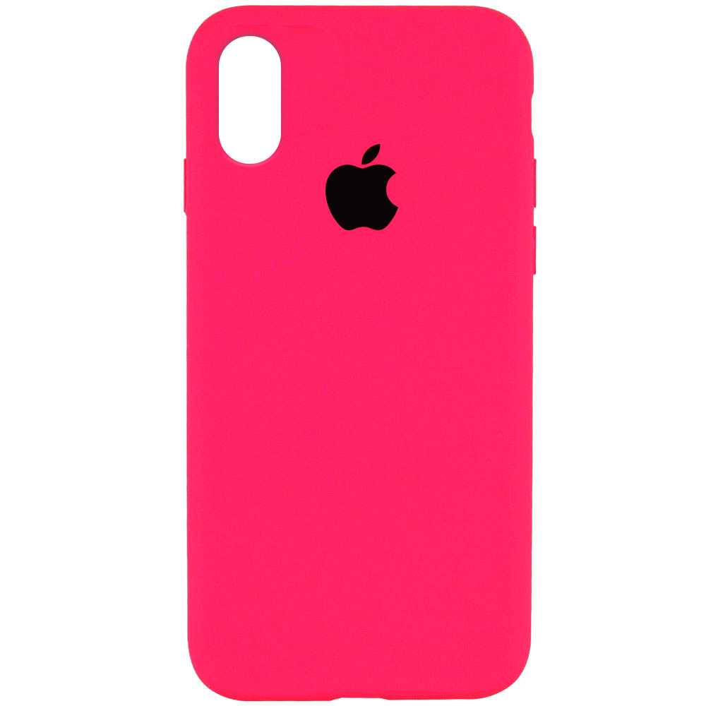 Чехол Silicone Case Full Protective (AA) для Apple iPhone X (5.8") (Розовый / Barbie pink)