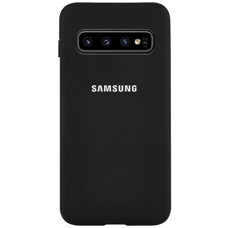Чехол Silicone Cover Full Protective (AA) для Samsung Galaxy S10+ (Черный / Black)