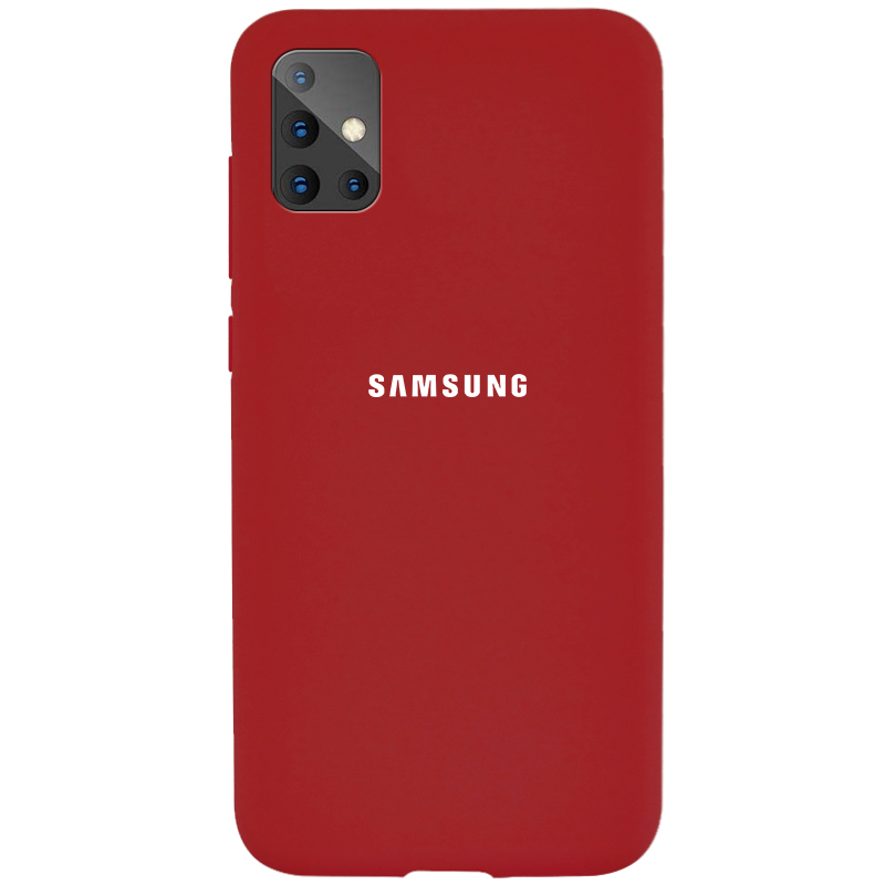 Чехол Silicone Cover Full Protective (A) для Samsung Galaxy A51 (Красный / Dark Red)