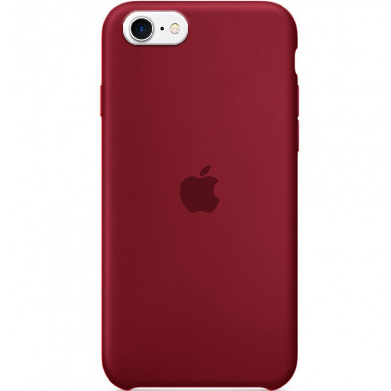 Чехол Silicone Case (AA) для Apple iPhone SE (2020) (Бордовый / Maroon)