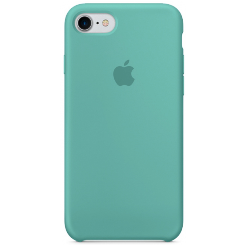 Чехол Silicone case (AAA) для Apple iPhone 7 (4.7') (Бирюзовый / Ice Blue)