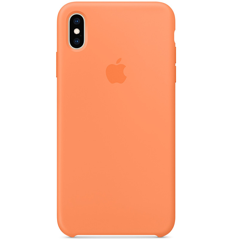 Чехол Silicone case (AAA) для Apple iPhone XS Max (6.5") (Оранжевый / Papaya)