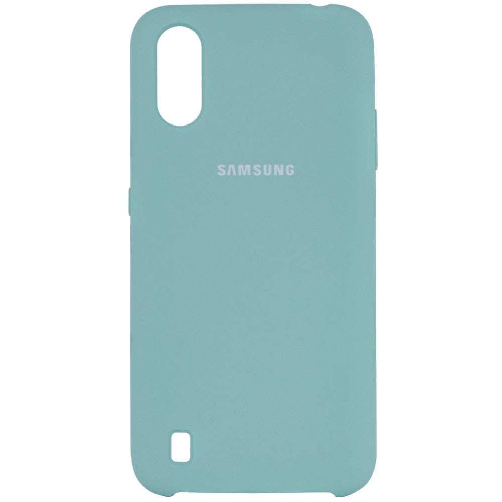 Чехол Silicone Cover (AA) для Samsung Galaxy A01 (Бирюзовый / Light blue)