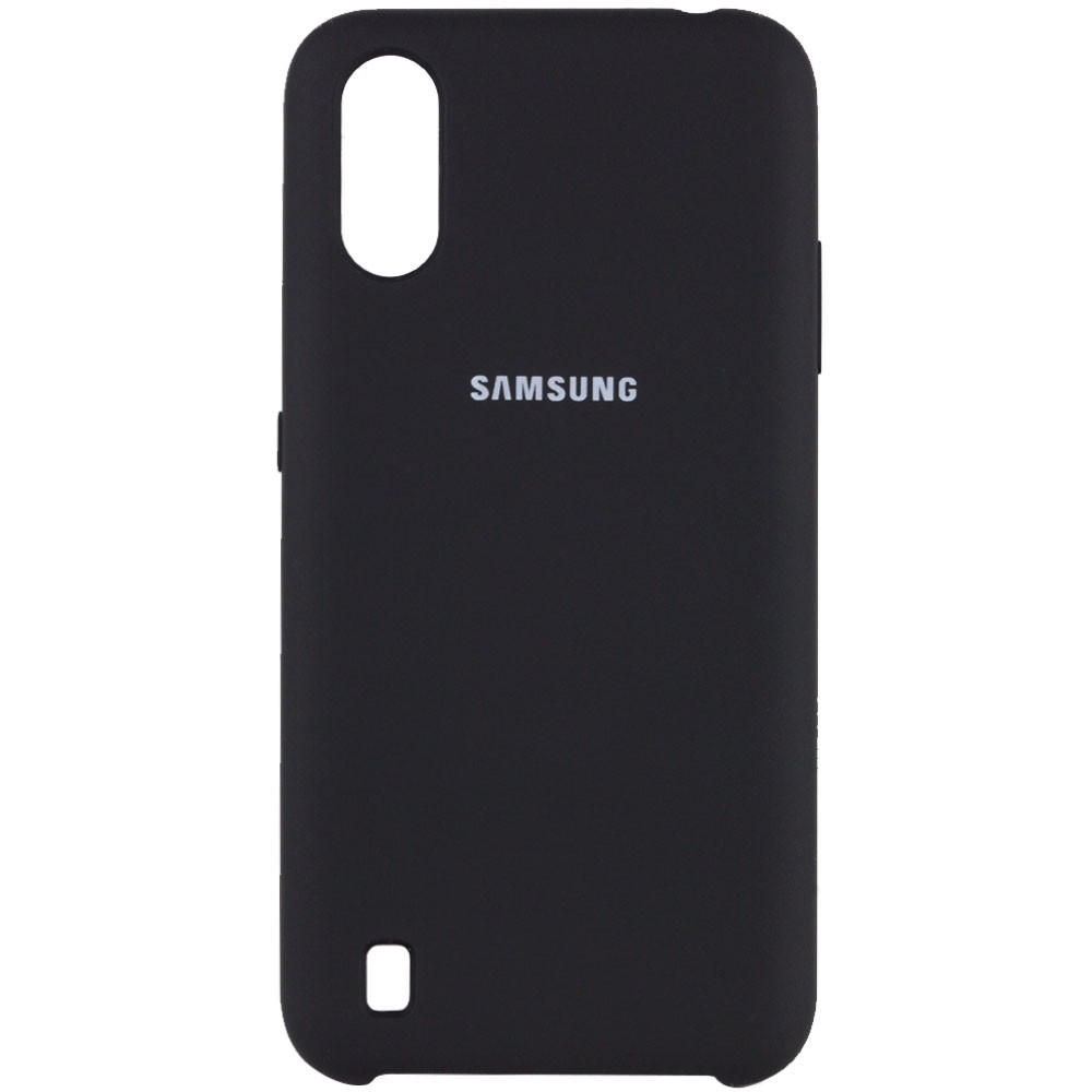 Чехол Silicone Cover (AA) для Samsung Galaxy A01 (Черный / Black)