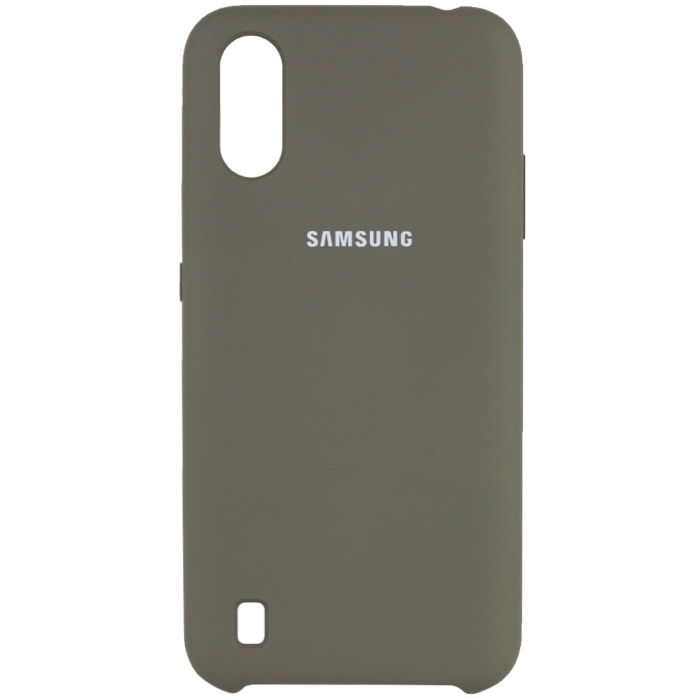 Чехол Silicone Cover (AA) для Samsung Galaxy A01 (Оливковый / Olive)