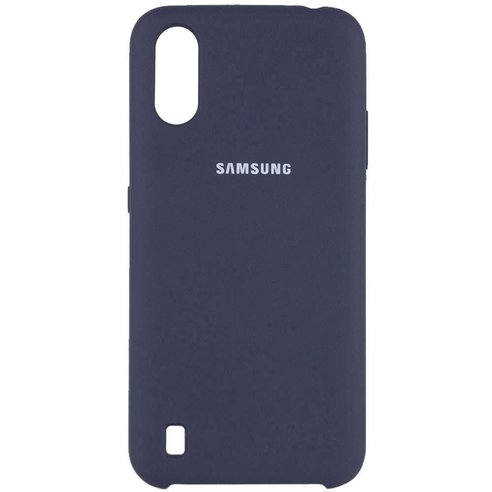 Чехол Silicone Cover (AA) для Samsung Galaxy A01 (Синий / Midnight Blue)