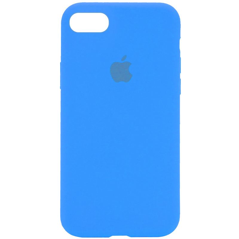 Чехол Silicone Case Full Protective (AA) для Apple iPhone SE (2022) (Голубой / Blue)