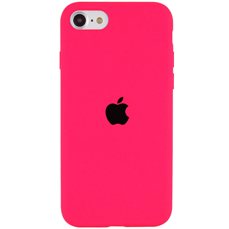 Чехол Silicone Case Full Protective (AA) для Apple iPhone SE (2022) (Розовый / Barbie pink)