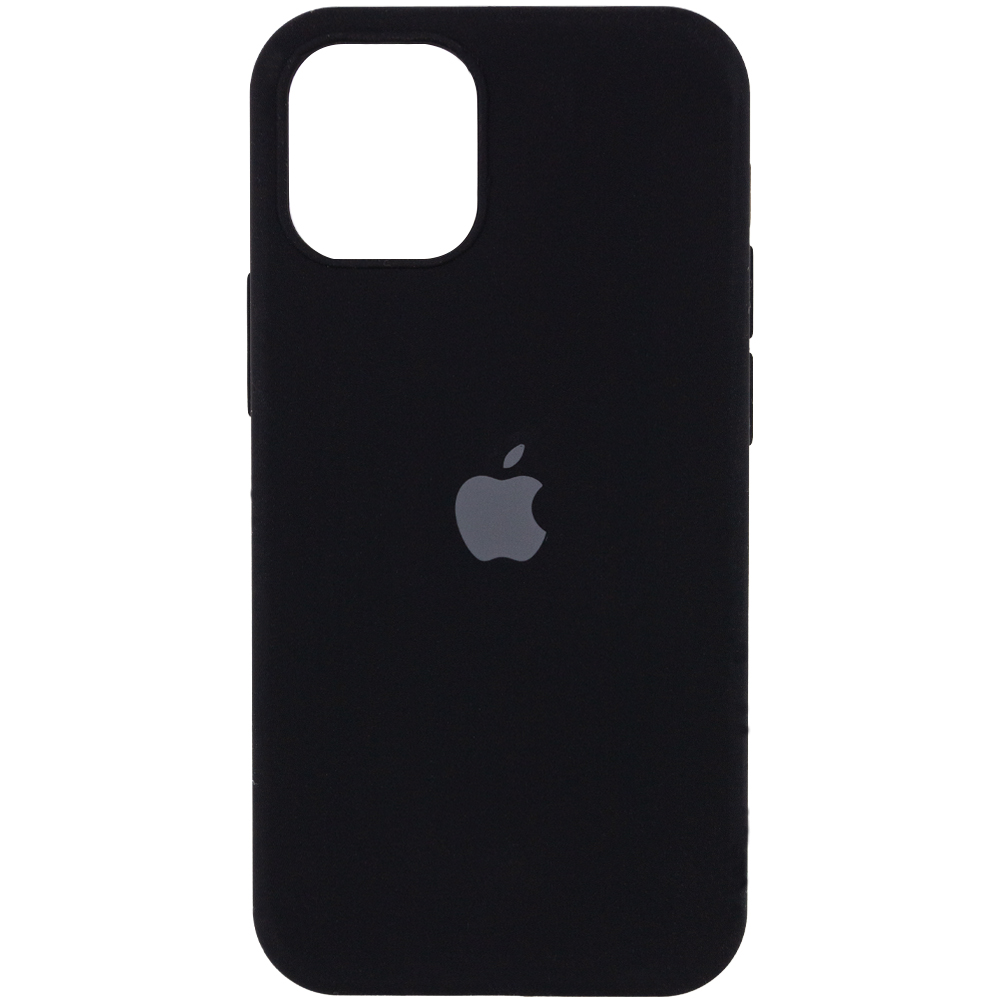 Чехол Silicone Case Full Protective (AA) для Apple iPhone 12 Pro / 12 (6.1") (Черный / Black)