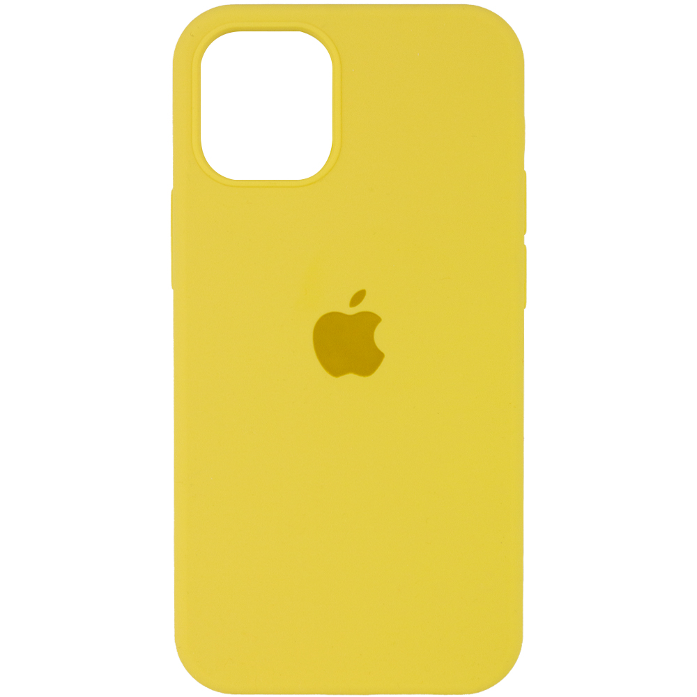 Чехол Silicone Case Full Protective (AA) для Apple iPhone 12 Pro / 12 (6.1") (Желтый / Yellow)