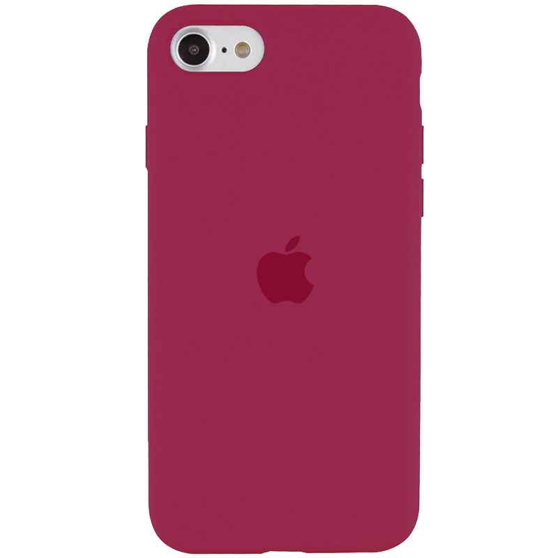 Чехол Silicone Case Full Protective (AA) для Apple iPhone SE (2022) (Красный / Rose Red)
