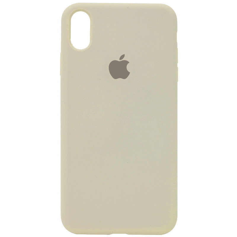 Чехол Silicone Case Full Protective (AA) для Apple iPhone X (5.8") / XS (5.8") (Бежевый / Antigue White)