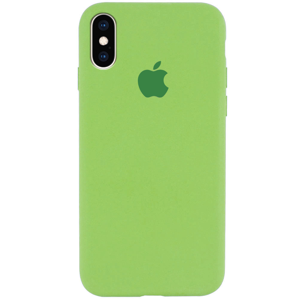 Чохол Silicone Case Full Protective (AA) для Apple iPhone X (5.8'') (М'ятний / Mint)