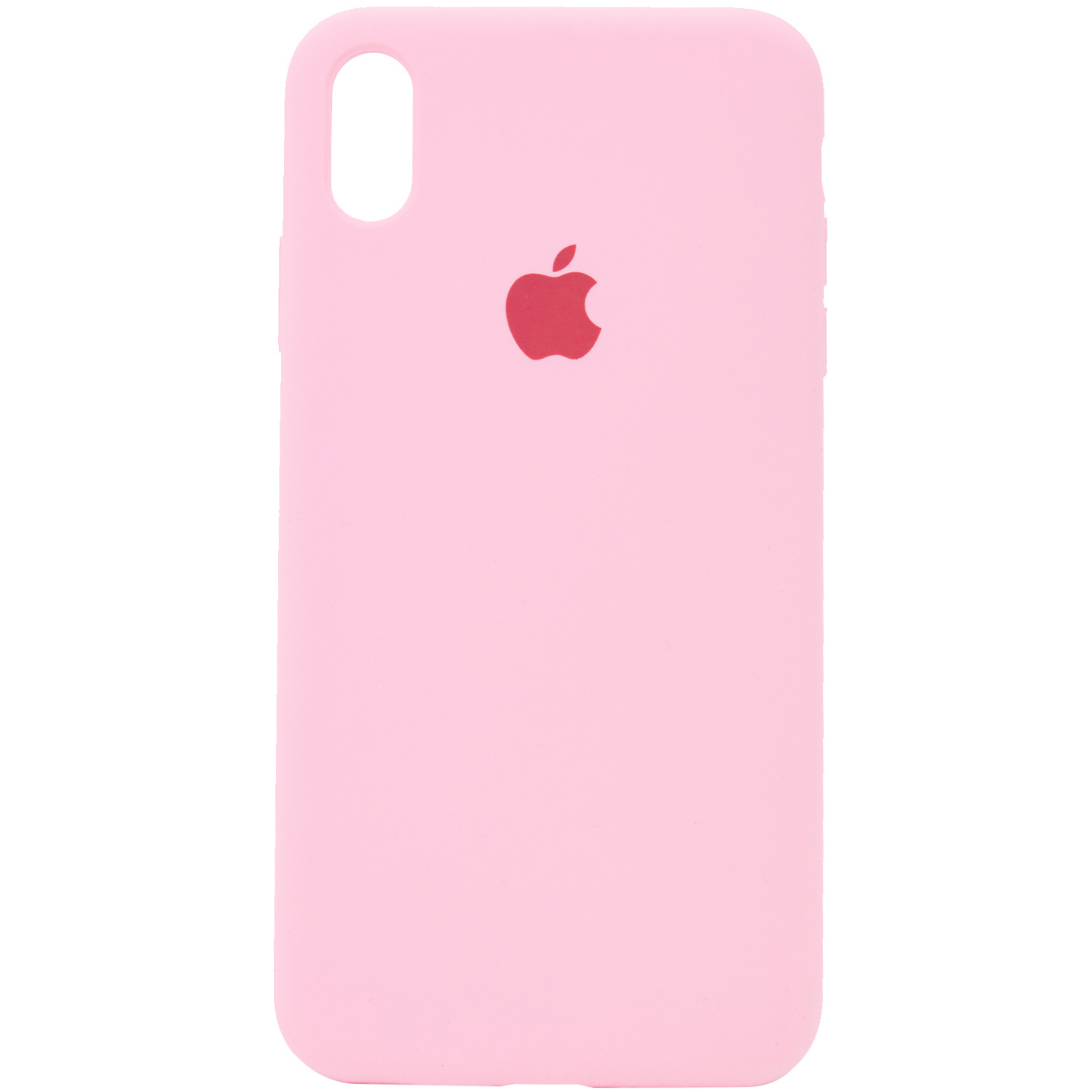 Чехол Silicone Case Full Protective (AA) для Apple iPhone X (5.8") / XS (5.8") (Розовый / Light pink)