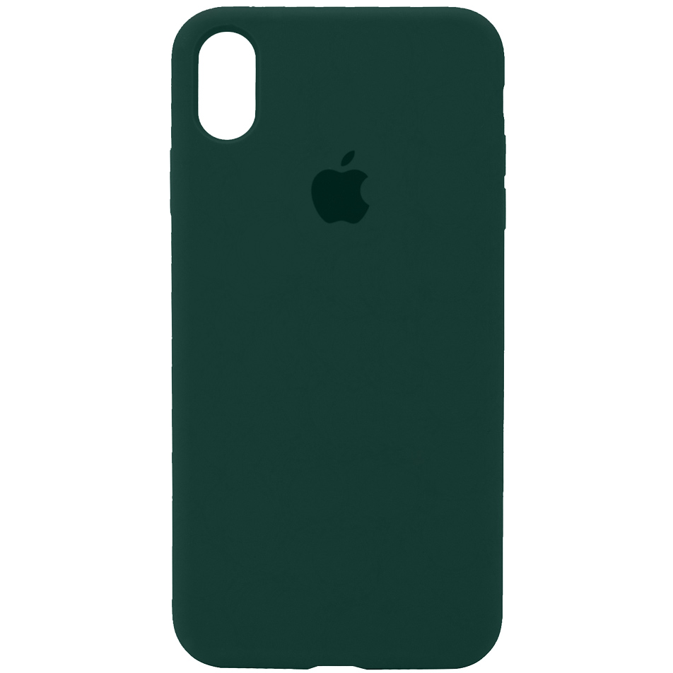 Чехол Silicone Case Full Protective (AA) для Apple iPhone X (5.8") / XS (5.8") (Зеленый / Forest green)