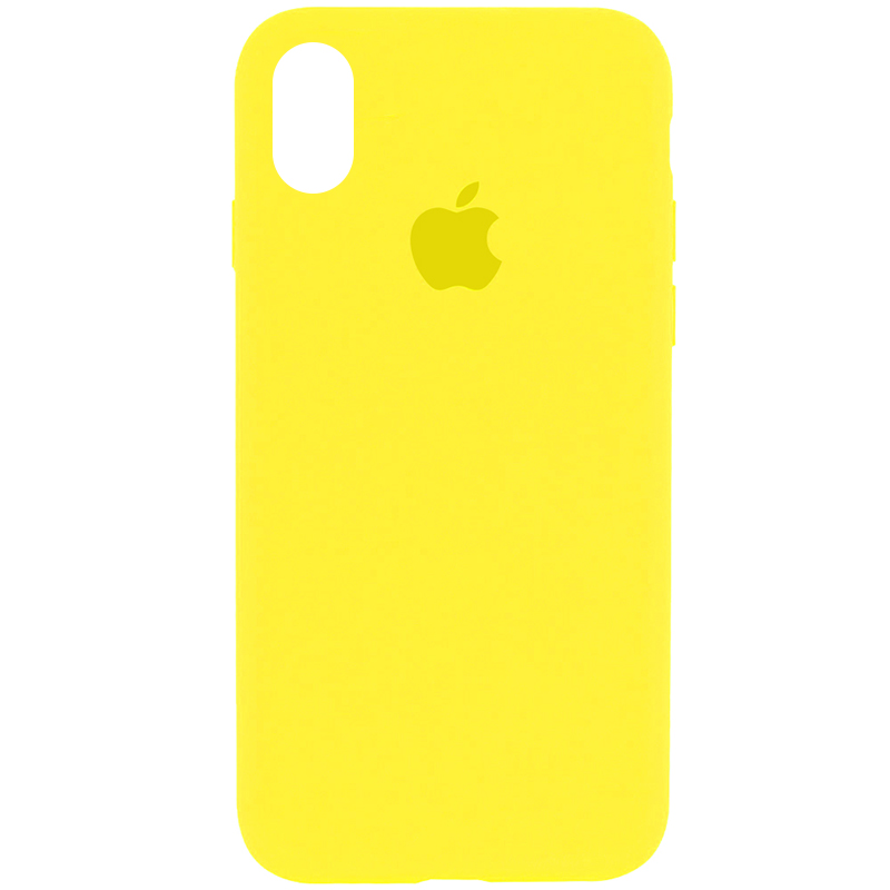 Чехол Silicone Case Full Protective (AA) для Apple iPhone X (5.8") (Желтый / Neon Yellow)