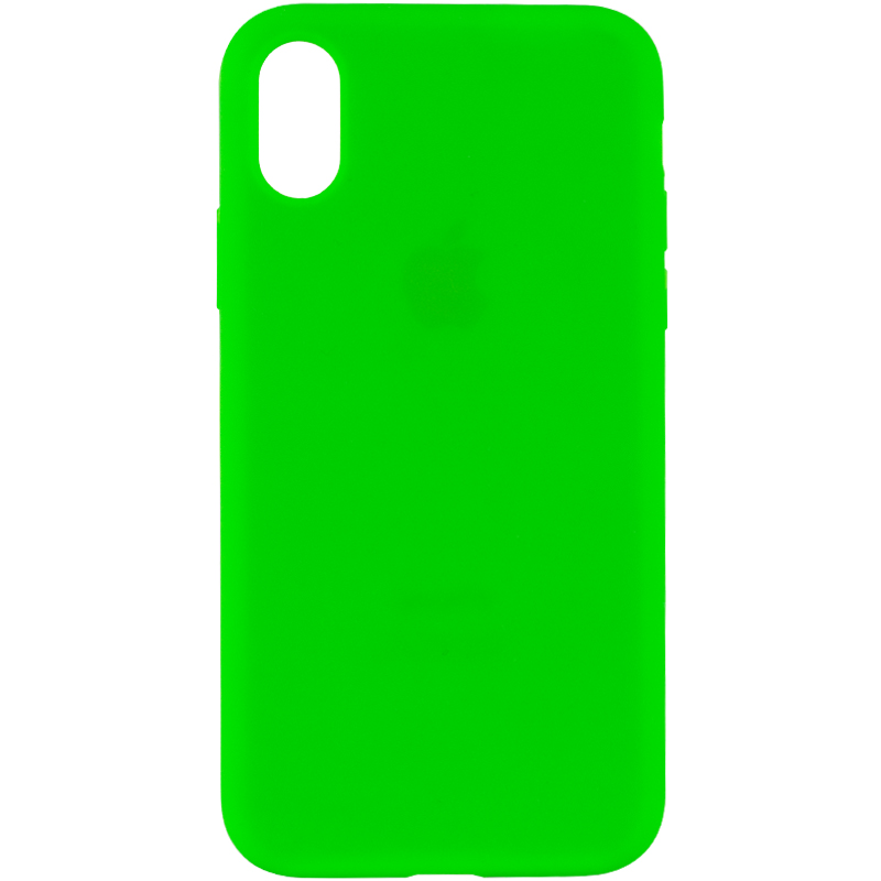Чохол Silicone Case Full Protective (AA) для Apple iPhone XS Max (6.5") (Зелений / Neon green)