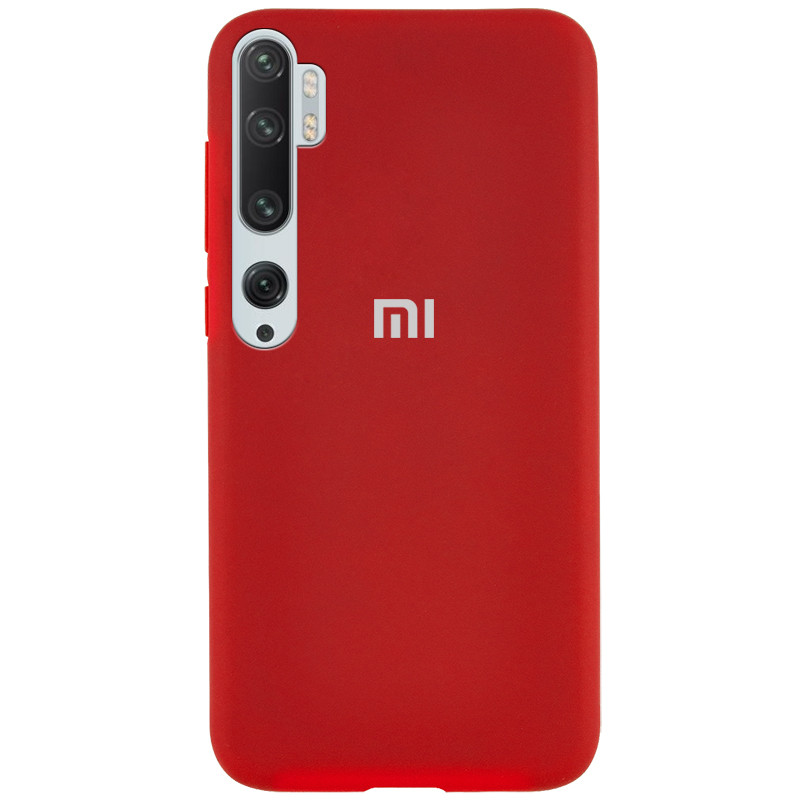 Чехол Silicone Cover Full Protective (AA) для Xiaomi Mi Note 10 Pro (Красный / Dark Red)