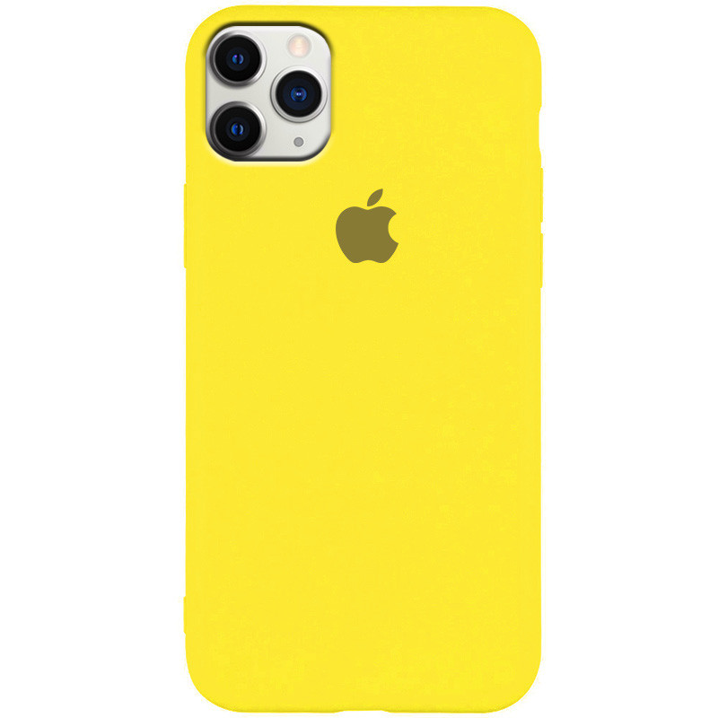 Чехол Silicone Case Slim Full Protective для Apple iPhone 11 Pro (5.8") (Желтый / Neon Yellow)