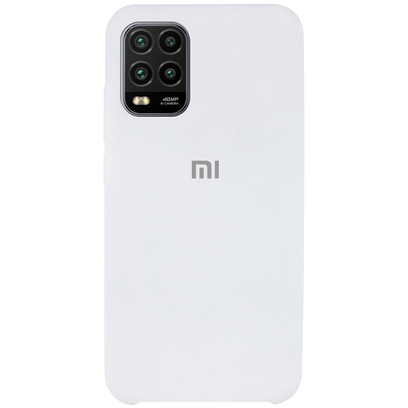 Чехол Silicone Cover (AAA) для Xiaomi Mi 10 Lite (Белый / White)