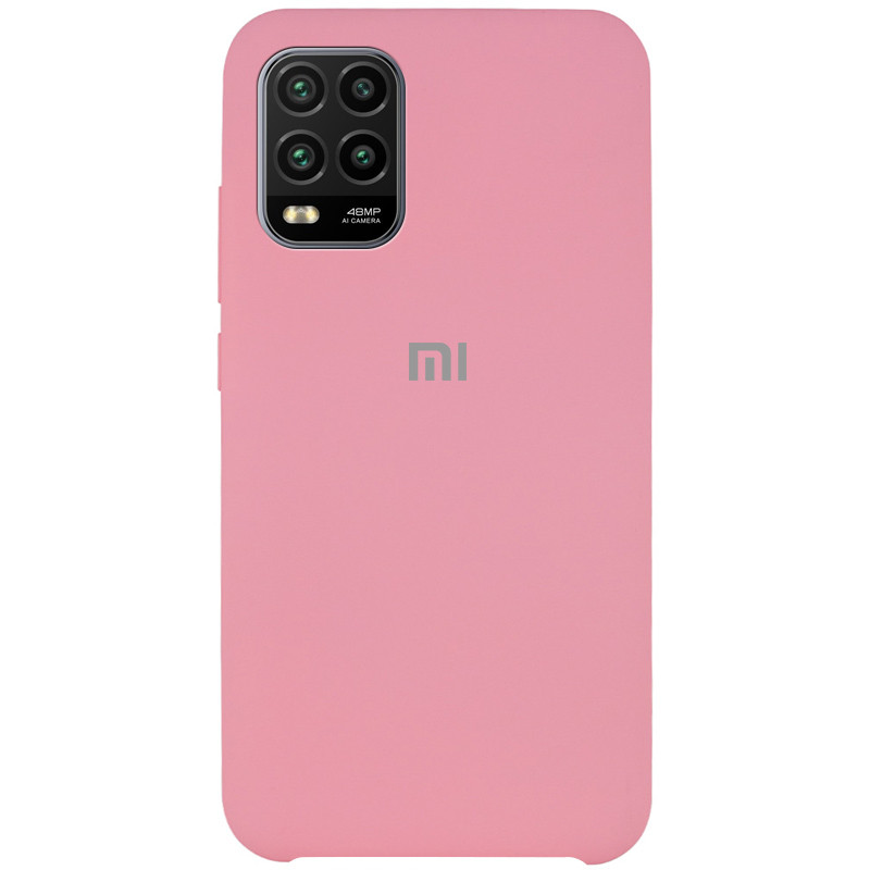 Чехол Silicone Cover (AAA) для Xiaomi Mi 10 Lite (Розовый / Light pink)