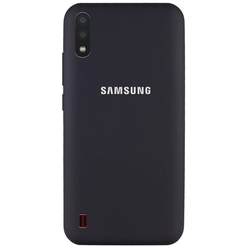 Чехол Silicone Cover Full Protective (AA) для Samsung Galaxy A01 (Черный / Black)